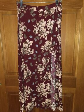 SHAREEN  Floral Wrap MAXI SKIRT! Size 12 With Button And Tie